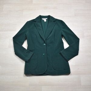 SOLD 60s Lucky Tops by L&K Velour Blazer Jacket Green Pinstripe Bohemian VTG